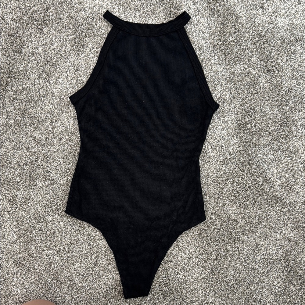 American Eagle Outfitters High Neck Black Bodysuit ~ Women's Size Medium